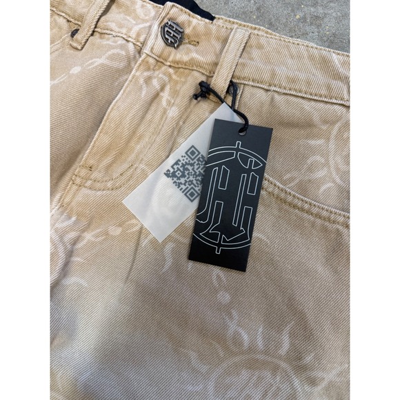 MENACE Tan All Over Sun Print Jeans Size 30 Straight Leg Casual Streetwear - Picture 3 of 6